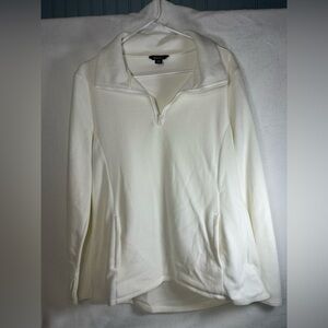 Eddie Bauer Cream Quarter-Zip Pullover